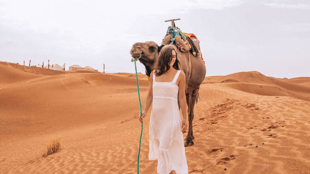 Experience the magic of the Sahara Desert on this 3 Days / 2 Nights camel trek in the Merzouga dunes. Ride camels across the golden sands of Erg Chebbi,